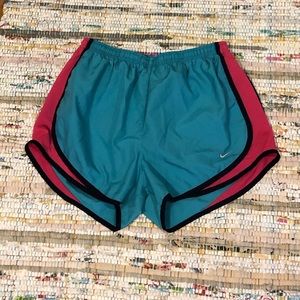 Nike • teal and magenta tempo shorts • size M